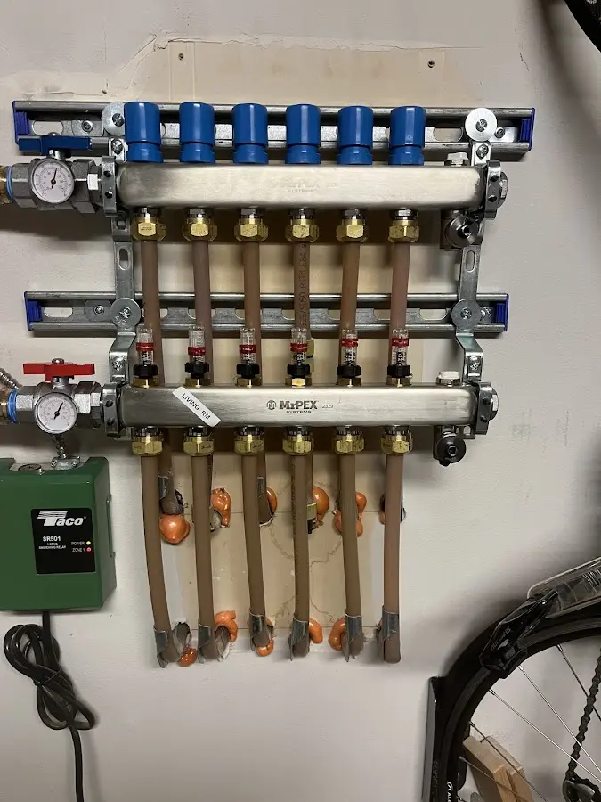 Plumber performing Leak Detection at a residential property in Coplay